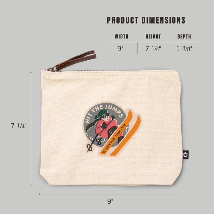 Breckenridge, Colorado, Snow Patrol Series, Hit The Jumps,, Organic Cotton Zipper Pouch, Go Bag Totes Lantern Press 