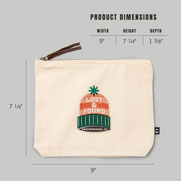 Breckenridge, Colorado, Snow Patrol Series, Lost And Found,, Organic Cotton Zipper Pouch, Go Bag Totes Lantern Press 