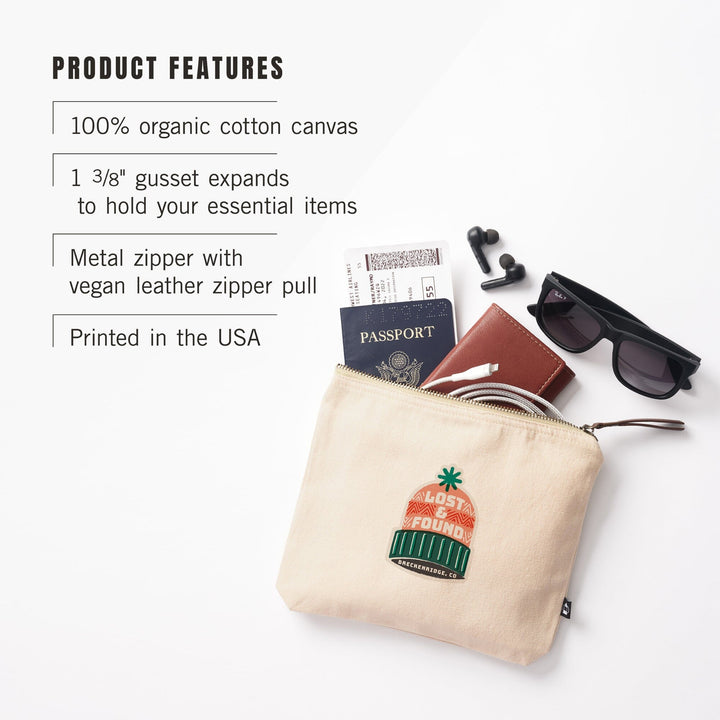 Breckenridge, Colorado, Snow Patrol Series, Lost And Found,, Organic Cotton Zipper Pouch, Go Bag Totes Lantern Press 