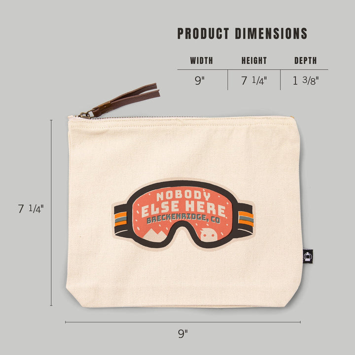 Breckenridge, Colorado, Snow Patrol Series, Nobody Else Here,, Organic Cotton Zipper Pouch, Go Bag Totes Lantern Press 