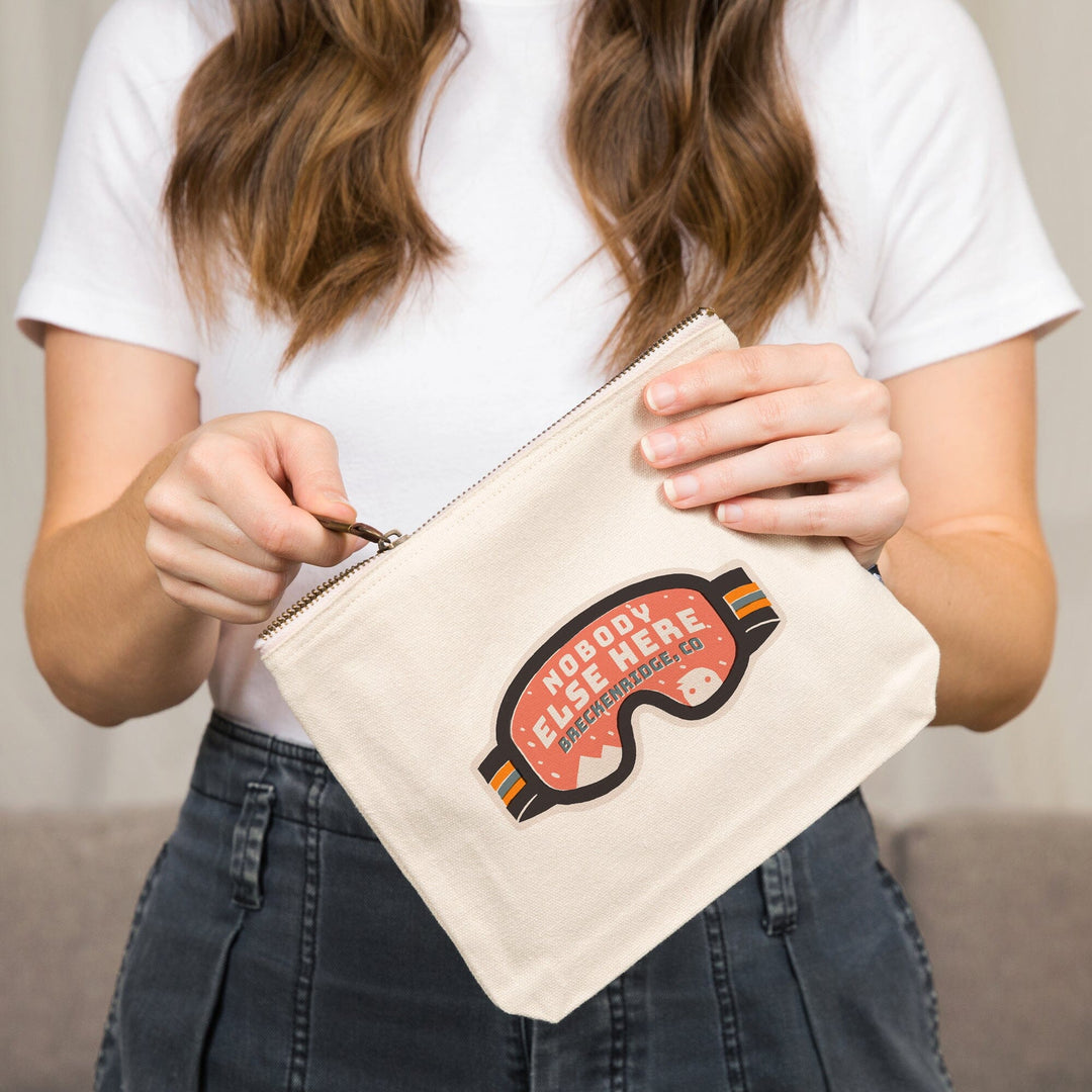 Breckenridge, Colorado, Snow Patrol Series, Nobody Else Here,, Organic Cotton Zipper Pouch, Go Bag Totes Lantern Press 