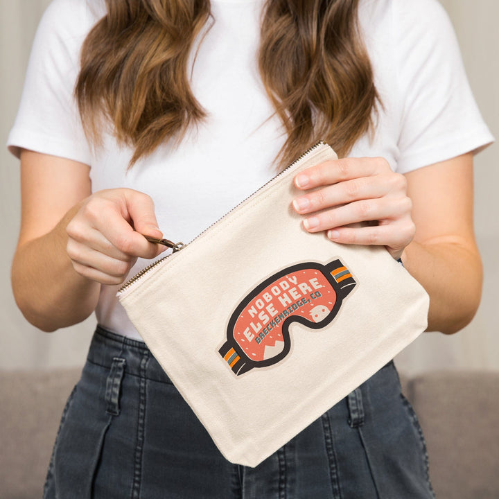 Breckenridge, Colorado, Snow Patrol Series, Nobody Else Here,, Organic Cotton Zipper Pouch, Go Bag Totes Lantern Press 