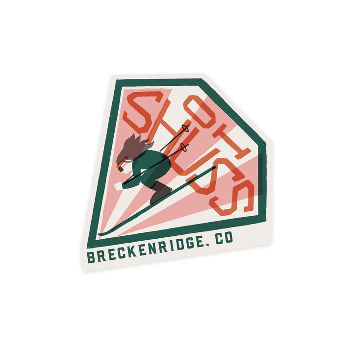 Breckenridge, Colorado, Snow Patrol Series, Oh Shuss, Contour, Vinyl Sticker Sticker Lantern Press 