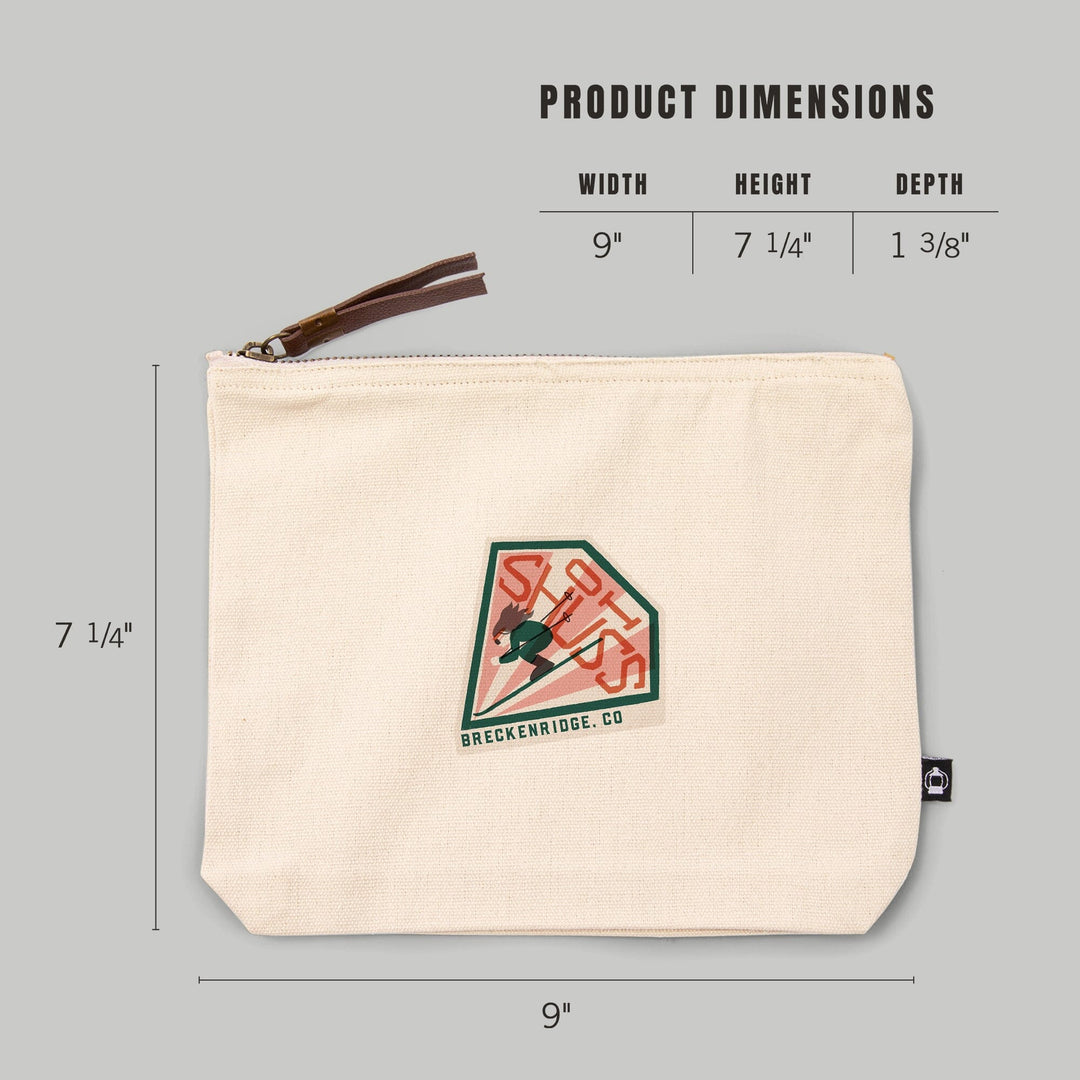Breckenridge, Colorado, Snow Patrol Series, Oh Shuss,, Organic Cotton Zipper Pouch, Go Bag Totes Lantern Press 