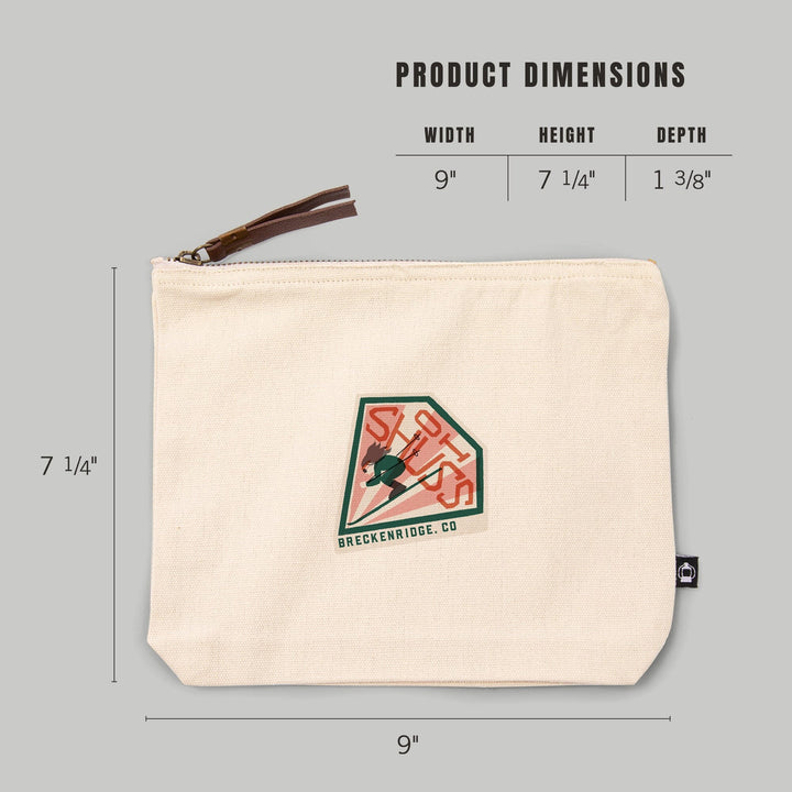 Breckenridge, Colorado, Snow Patrol Series, Oh Shuss,, Organic Cotton Zipper Pouch, Go Bag Totes Lantern Press 