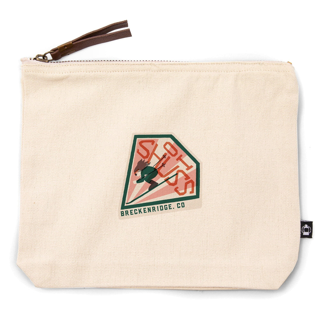 Breckenridge, Colorado, Snow Patrol Series, Oh Shuss,, Organic Cotton Zipper Pouch, Go Bag Totes Lantern Press 