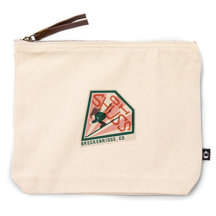 Breckenridge, Colorado, Snow Patrol Series, Oh Shuss,, Organic Cotton Zipper Pouch, Go Bag Totes Lantern Press 