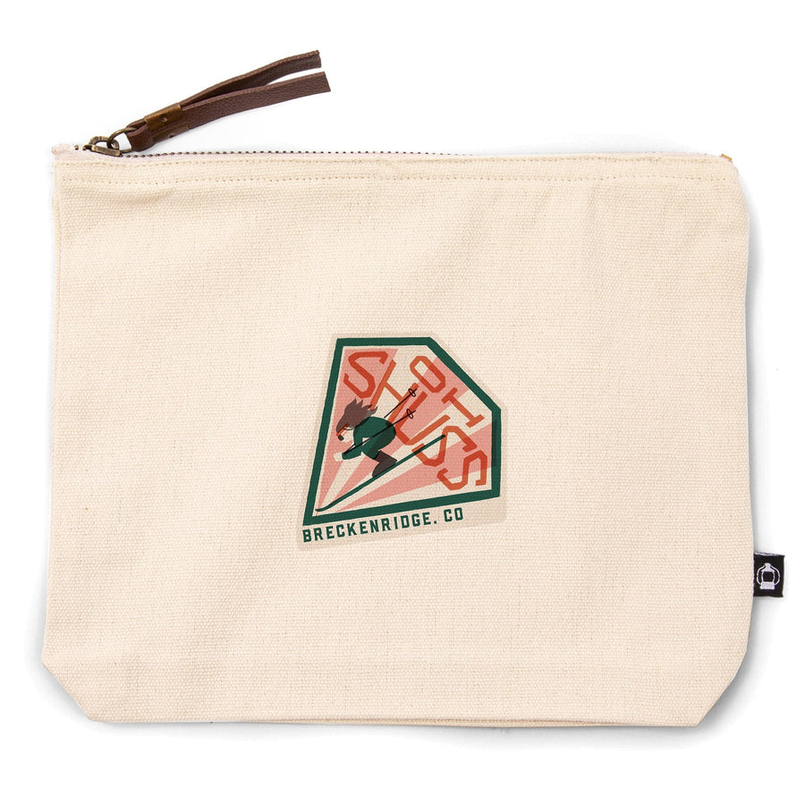 Breckenridge, Colorado, Snow Patrol Series, Oh Shuss,, Organic Cotton Zipper Pouch, Go Bag Totes Lantern Press 