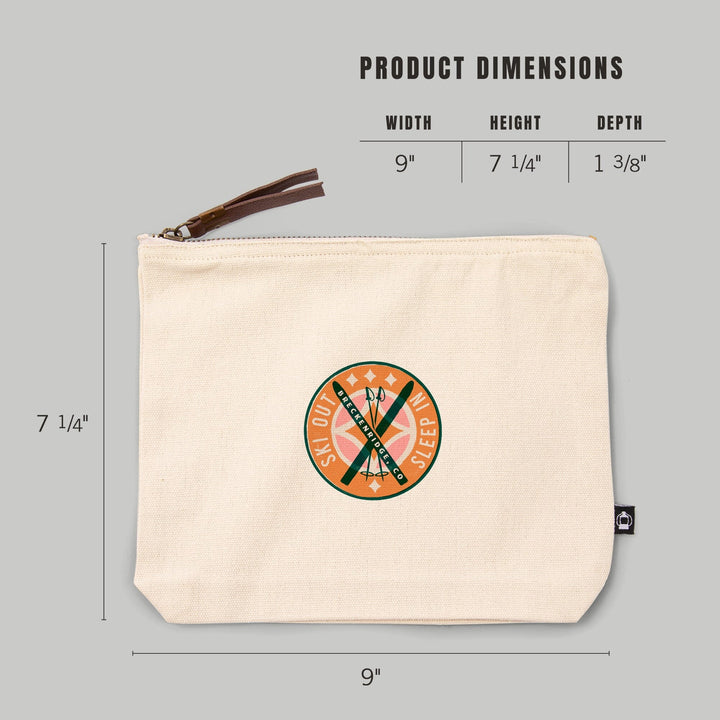 Breckenridge, Colorado, Snow Patrol Series, Ski Out Sleep In,, Organic Cotton Zipper Pouch, Go Bag Totes Lantern Press 