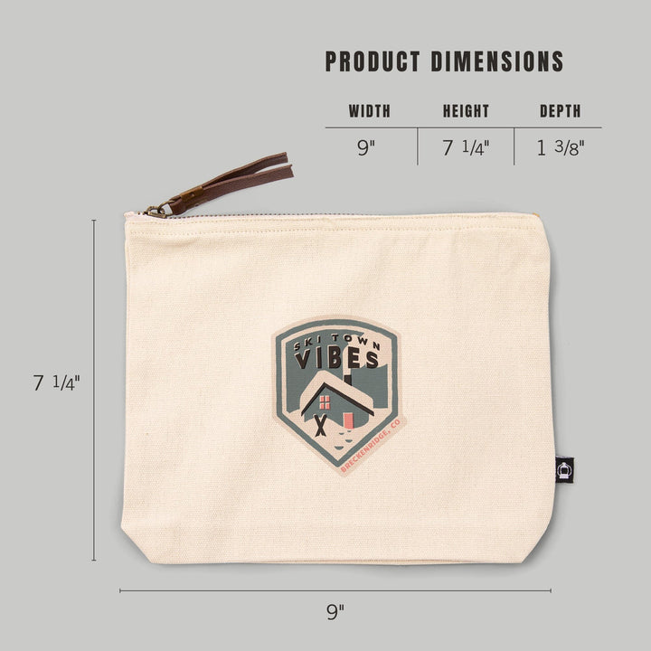Breckenridge, Colorado, Snow Patrol Series, Ski Town Vibes,, Organic Cotton Zipper Pouch, Go Bag Totes Lantern Press 