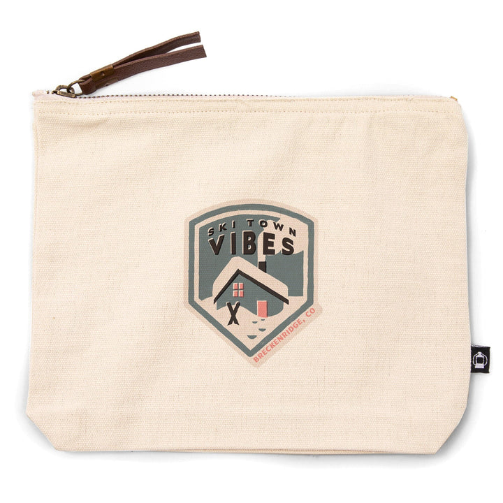 Breckenridge, Colorado, Snow Patrol Series, Ski Town Vibes,, Organic Cotton Zipper Pouch, Go Bag Totes Lantern Press 