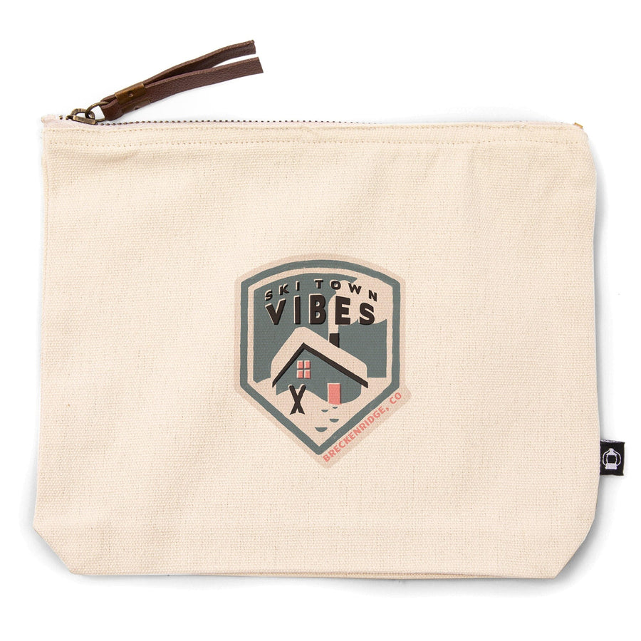 Breckenridge, Colorado, Snow Patrol Series, Ski Town Vibes,, Organic Cotton Zipper Pouch, Go Bag Totes Lantern Press 