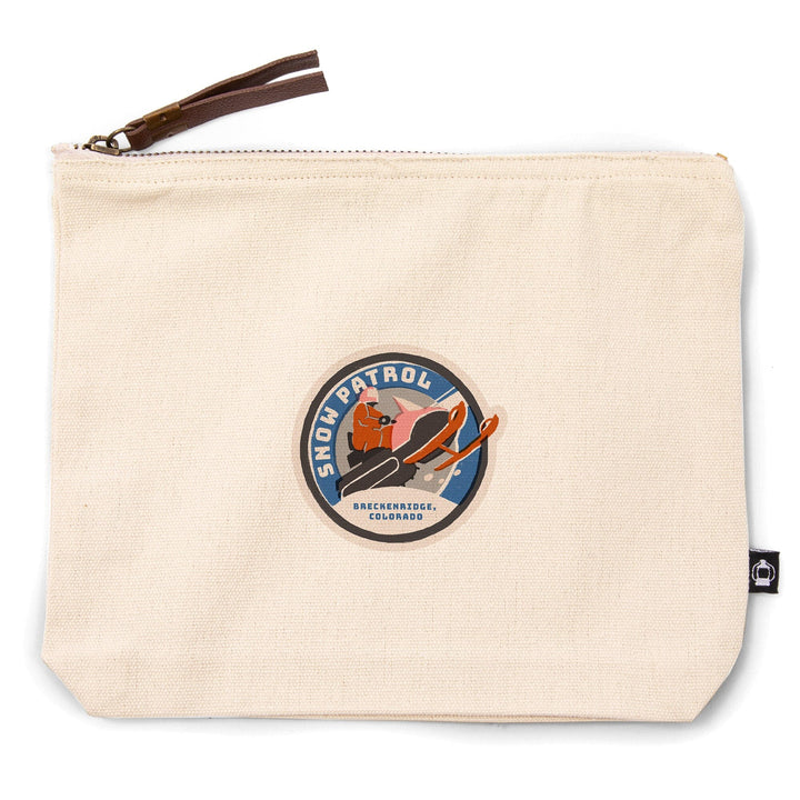Breckenridge, Colorado, Snow Patrol Series, Snow Patrol,, Organic Cotton Zipper Pouch, Go Bag Totes Lantern Press 