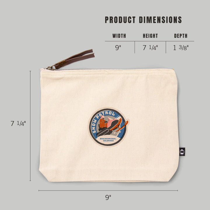 Breckenridge, Colorado, Snow Patrol Series, Snow Patrol,, Organic Cotton Zipper Pouch, Go Bag Totes Lantern Press 