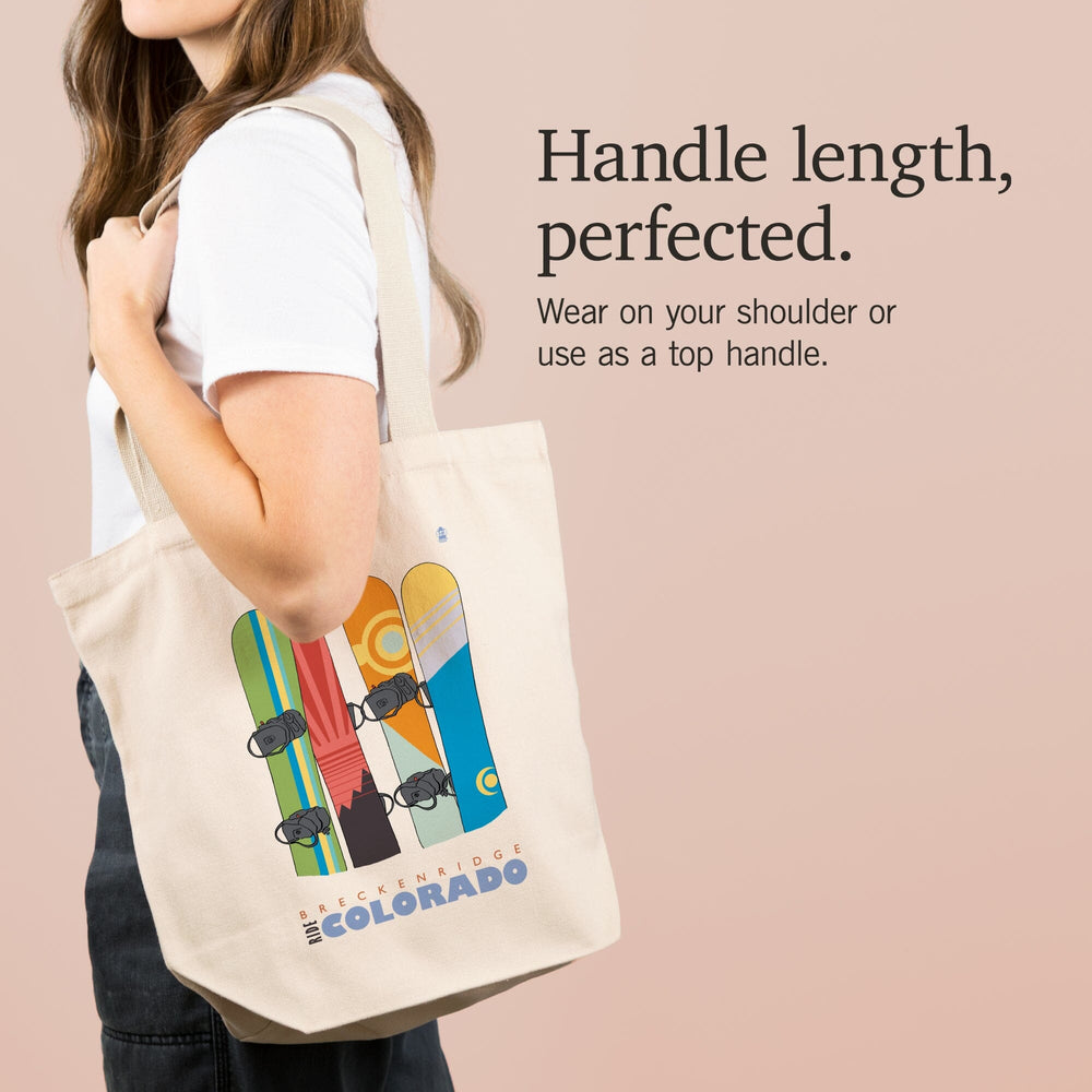 Breckenridge, Colorado, Snowboards in Snow, Tote Bag Totes Lantern Press 