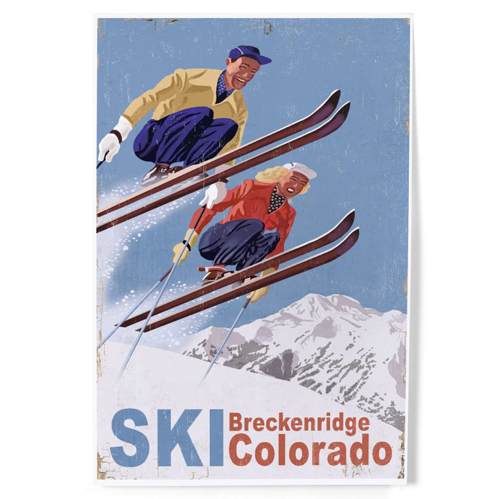 Breckenridge, Colorado, Vintage Skiers, Art & Giclee Prints Art Lantern Press 8 x 12 Art Print 