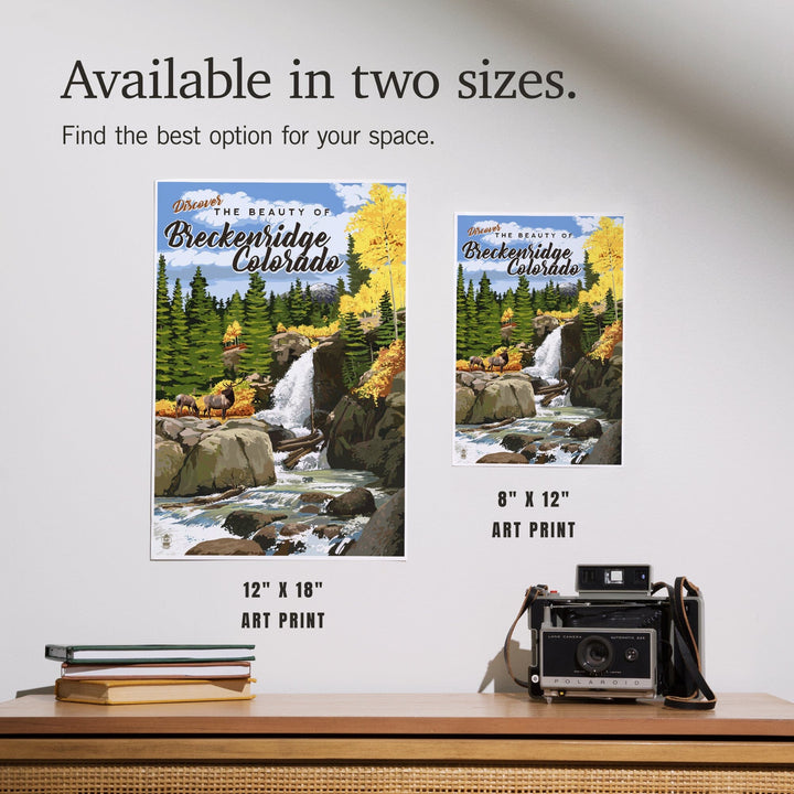 Breckenridge, Colorado, Waterfall, Art & Giclee Prints Art Lantern Press 