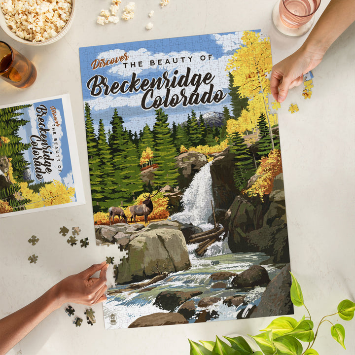 Breckenridge, Colorado, Waterfall, Jigsaw Puzzle Puzzle Lantern Press 