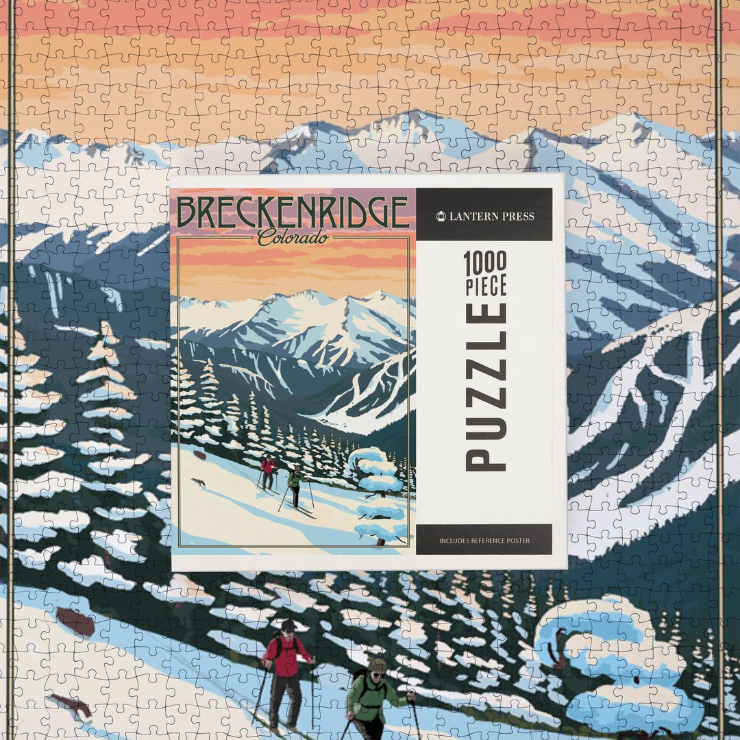 Breckenridge, Colorado, Winter Skiers, Jigsaw Puzzle Puzzle Lantern Press 
