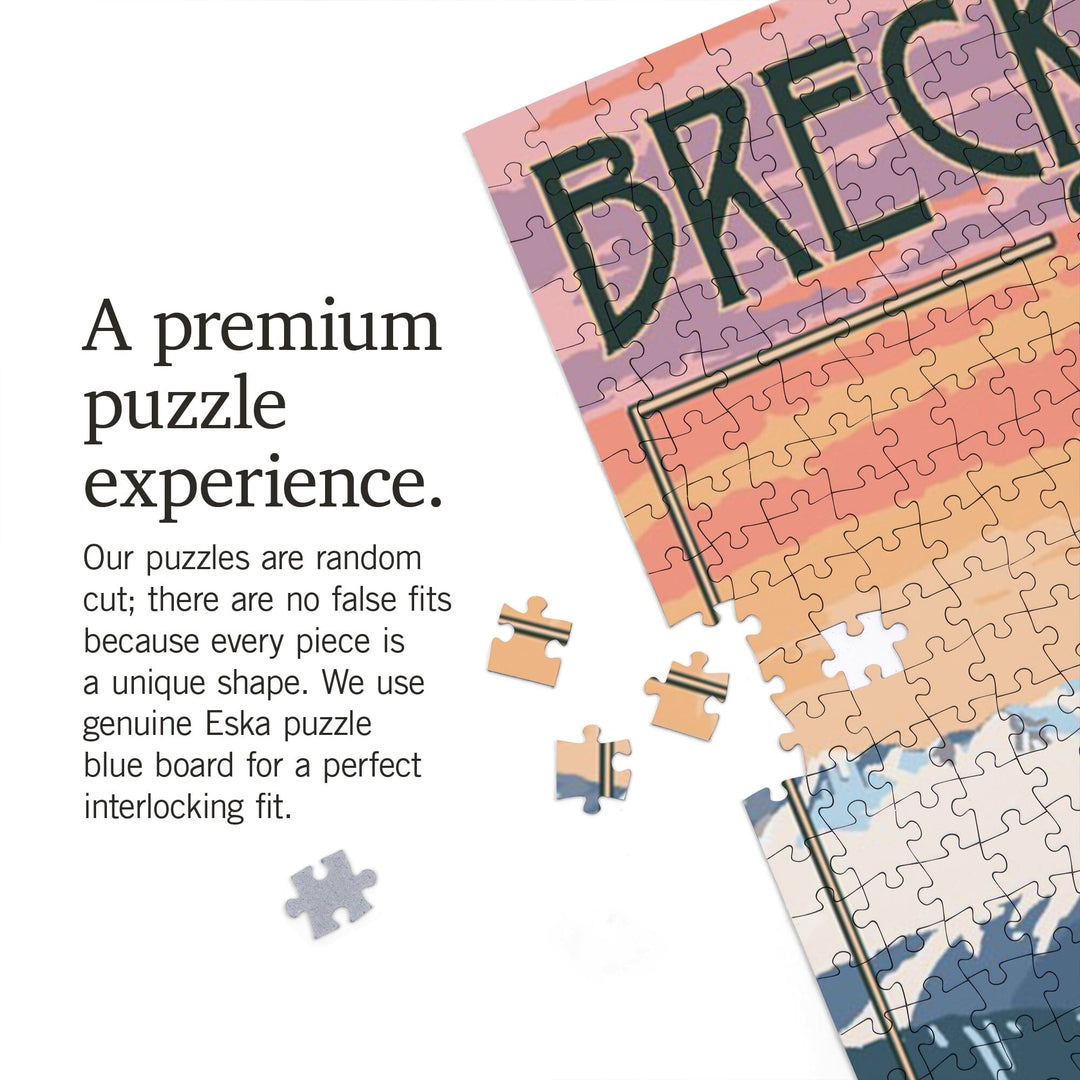 Breckenridge, Colorado, Winter Skiers, Jigsaw Puzzle Puzzle Lantern Press 