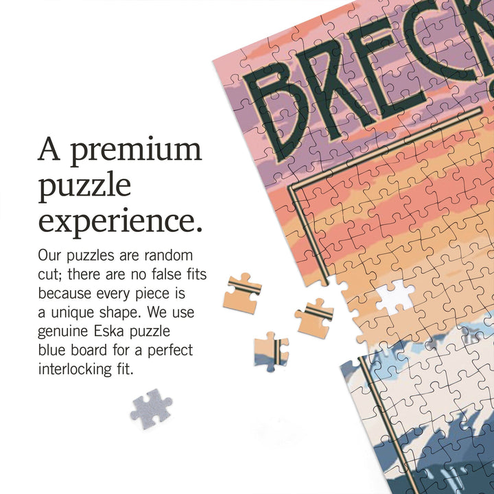 Breckenridge, Colorado, Winter Skiers, Jigsaw Puzzle Puzzle Lantern Press 