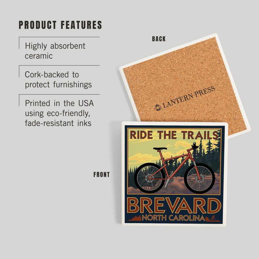Brevard, North Carolina, Ride the Trails Bicycle, Coasters Coasters Lantern Press 