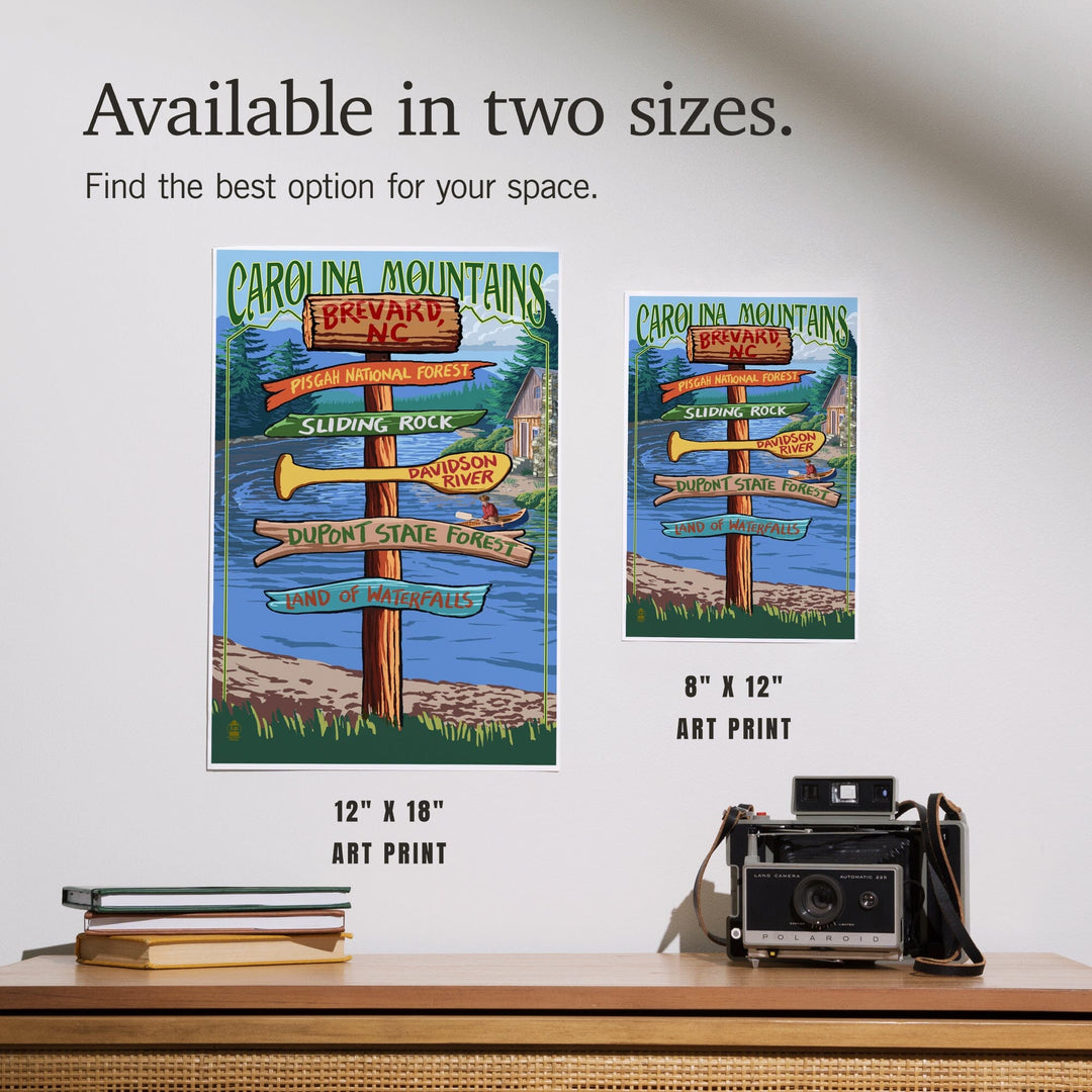 Brevard, North Carolina, Sign Destinations, Art & Giclee Prints - Lantern Press