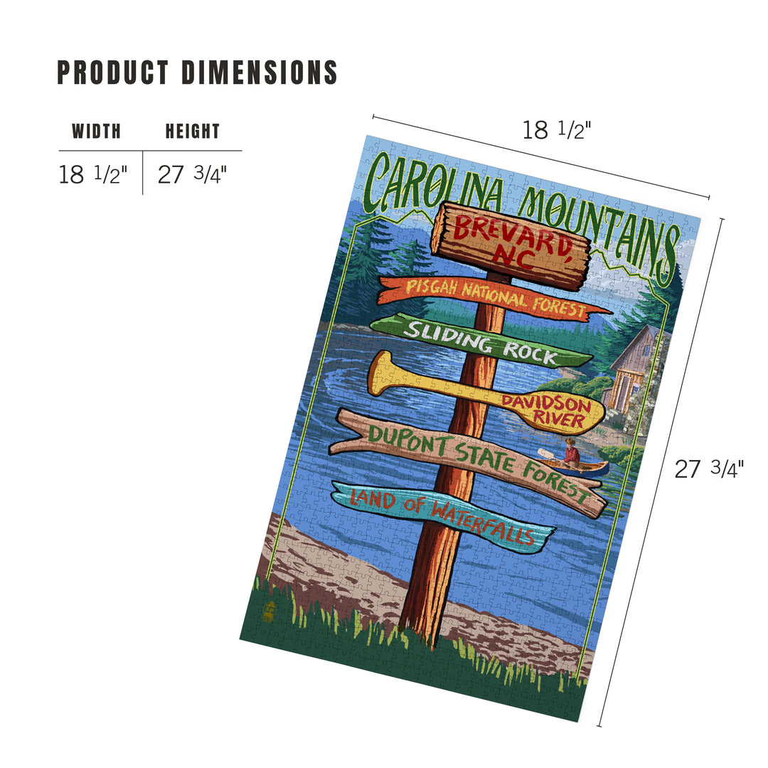 Brevard, North Carolina, Sign Destinations, Jigsaw Puzzle Puzzle Lantern Press 