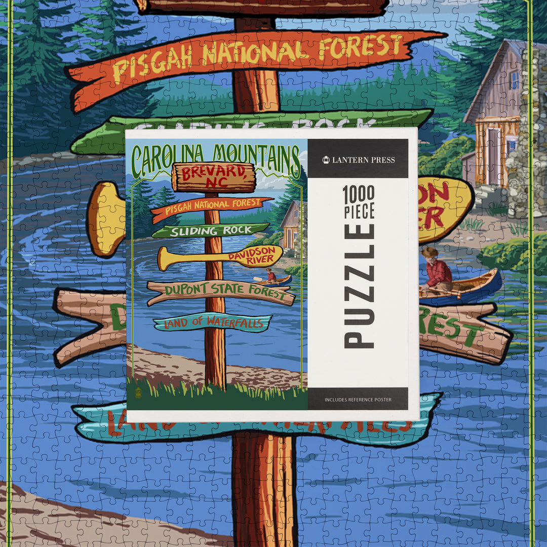 Brevard, North Carolina, Sign Destinations, Jigsaw Puzzle Puzzle Lantern Press 