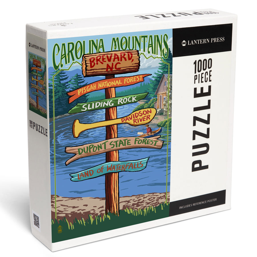 Brevard, North Carolina, Sign Destinations, Jigsaw Puzzle Puzzle Lantern Press 