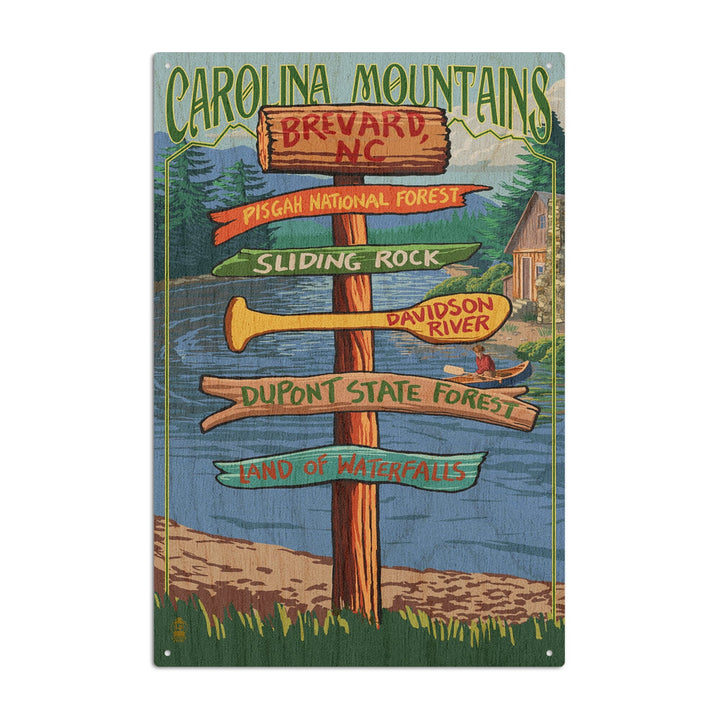 Brevard, North Carolina, Sign Destinations, Lantern Press Poster, Wood Signs and Postcards - Lantern Press