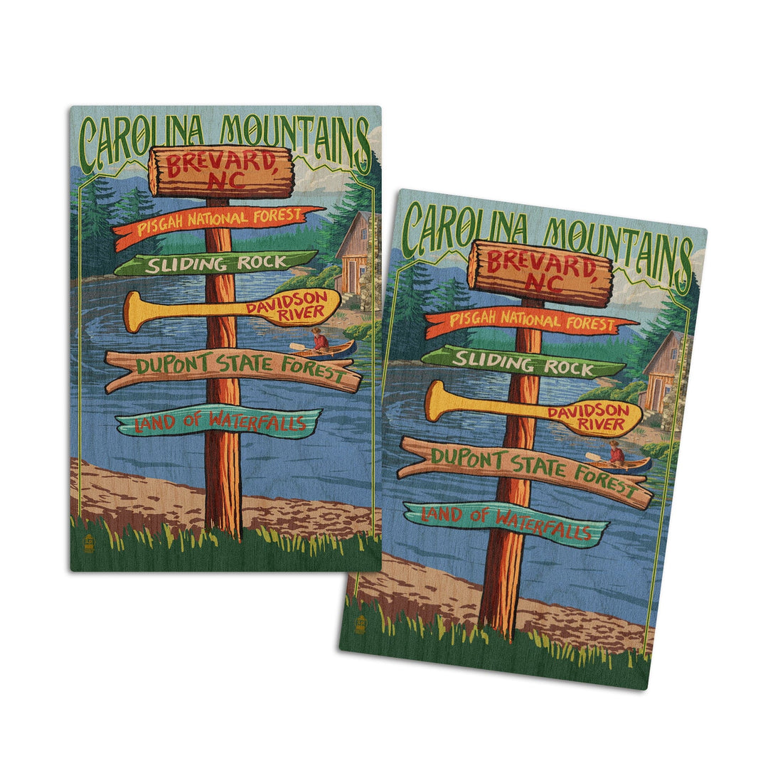 Brevard, North Carolina, Sign Destinations, Lantern Press Poster, Wood Signs and Postcards - Lantern Press