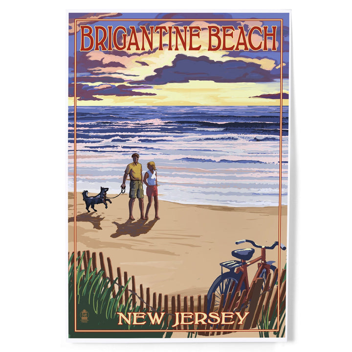 Brigantine Beach, New Jersey, Beach and Sunset, Art & Giclee Prints - Lantern Press