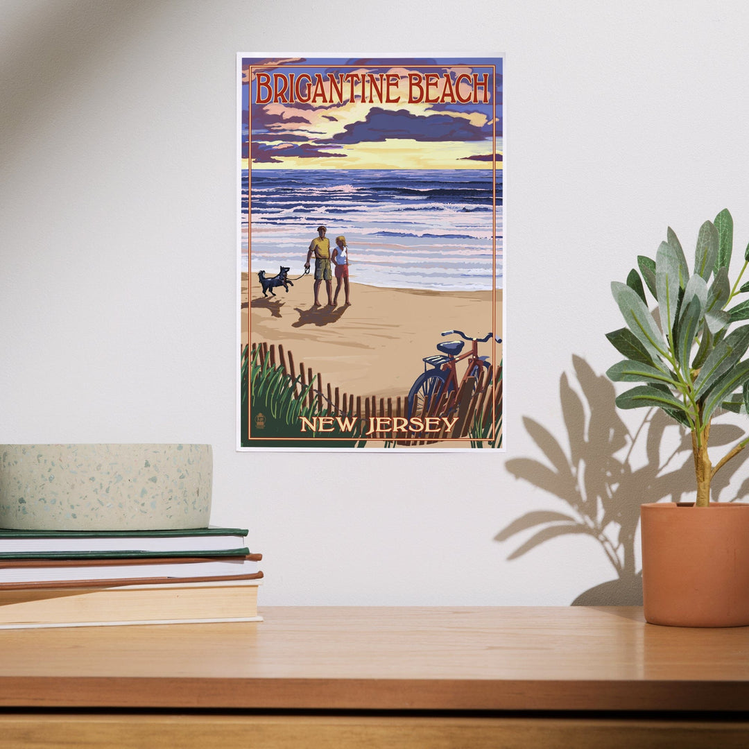 Brigantine Beach, New Jersey, Beach and Sunset, Art & Giclee Prints - Lantern Press