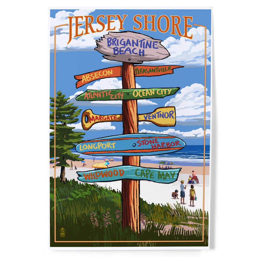 Brigantine Beach, New Jersey, Destinations Signpost, Art & Giclee Prints Art Lantern Press 