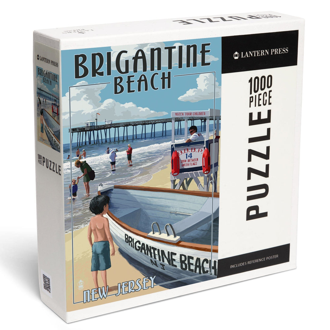Brigantine Beach, New Jersey, Lifeguard Stand, Jigsaw Puzzle Puzzle Lantern Press 
