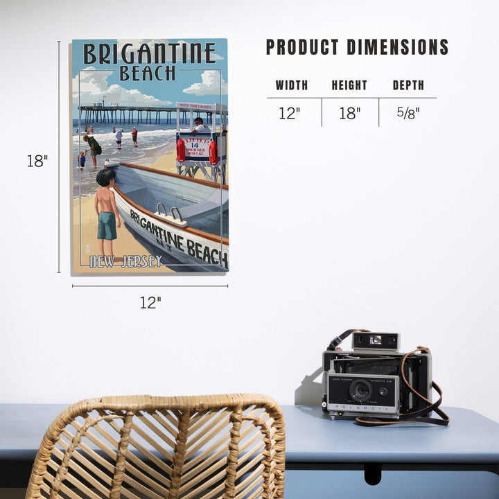 Brigantine Beach, New Jersey, Lifeguard Stand, Lantern Press Artwork, Wood Signs and Postcards - Lantern Press