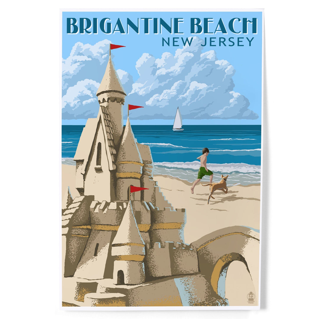 Brigantine Beach, New Jersey, Sandcastle, Art & Giclee Prints Art Lantern Press 