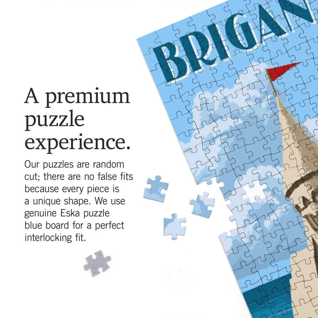 Brigantine Beach, New Jersey, Sandcastle, Jigsaw Puzzle Puzzle Lantern Press 