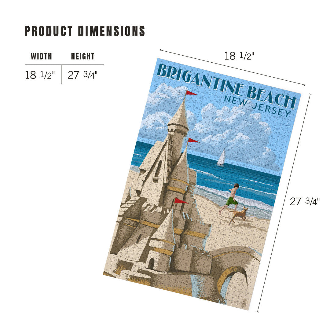 Brigantine Beach, New Jersey, Sandcastle, Jigsaw Puzzle Puzzle Lantern Press 