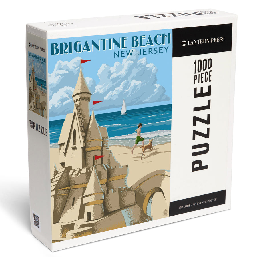 Brigantine Beach, New Jersey, Sandcastle, Jigsaw Puzzle Puzzle Lantern Press 