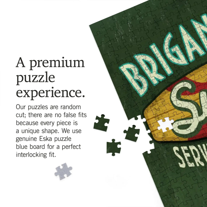 Brigantine Beach, New Jersey, Surf Shop Vintage Sign, Jigsaw Puzzle Puzzle Lantern Press 