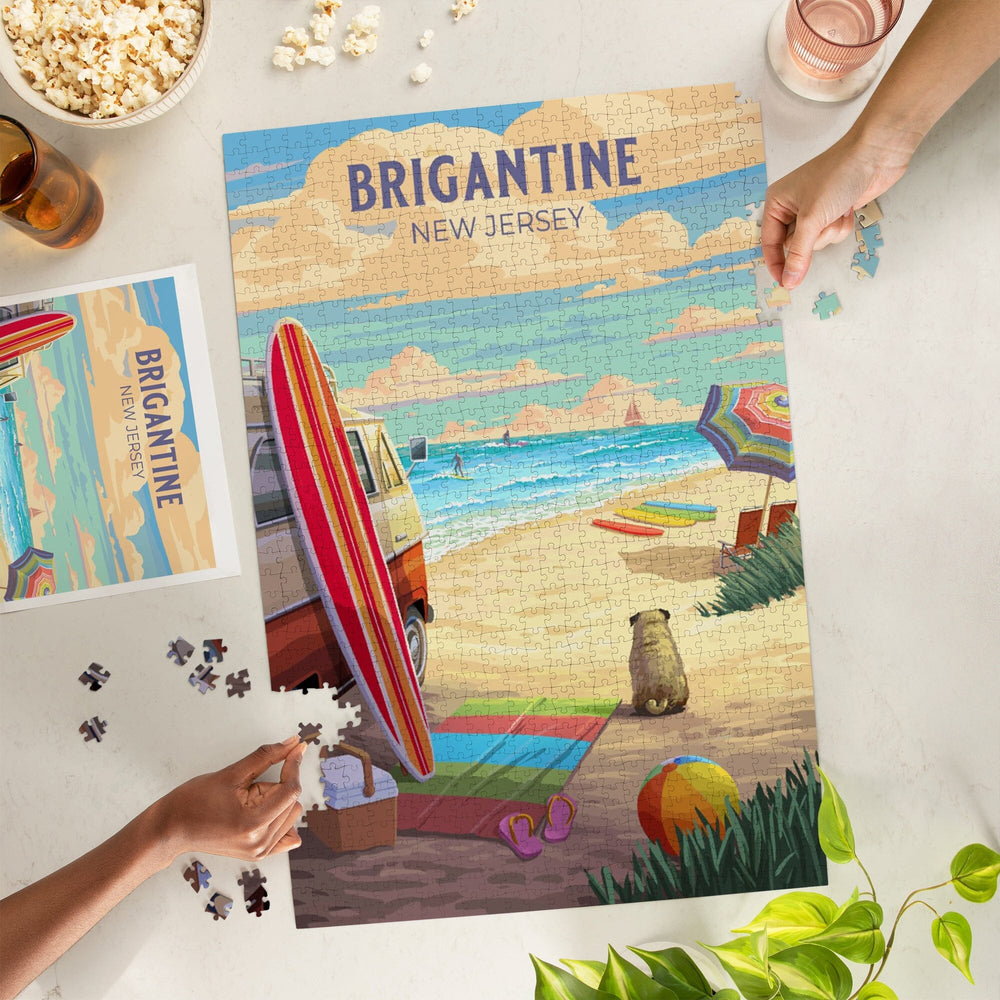 Brigantine, New Jersey, Beach Activities, Jigsaw Puzzle Puzzle Lantern Press 