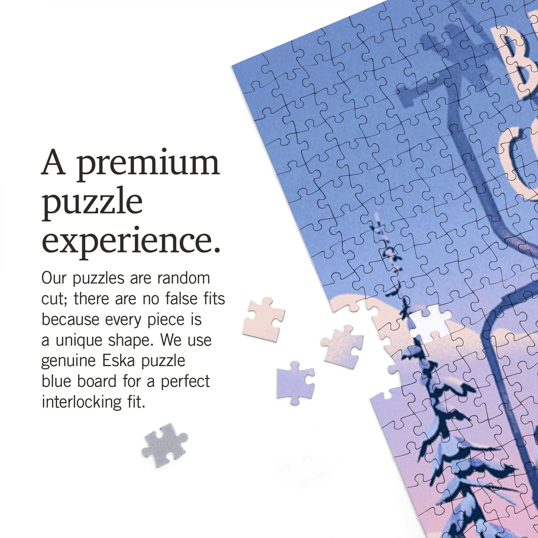 British Columbia, Chill on the Uphill, Ski Lift, Jigsaw Puzzle Puzzle Lantern Press 