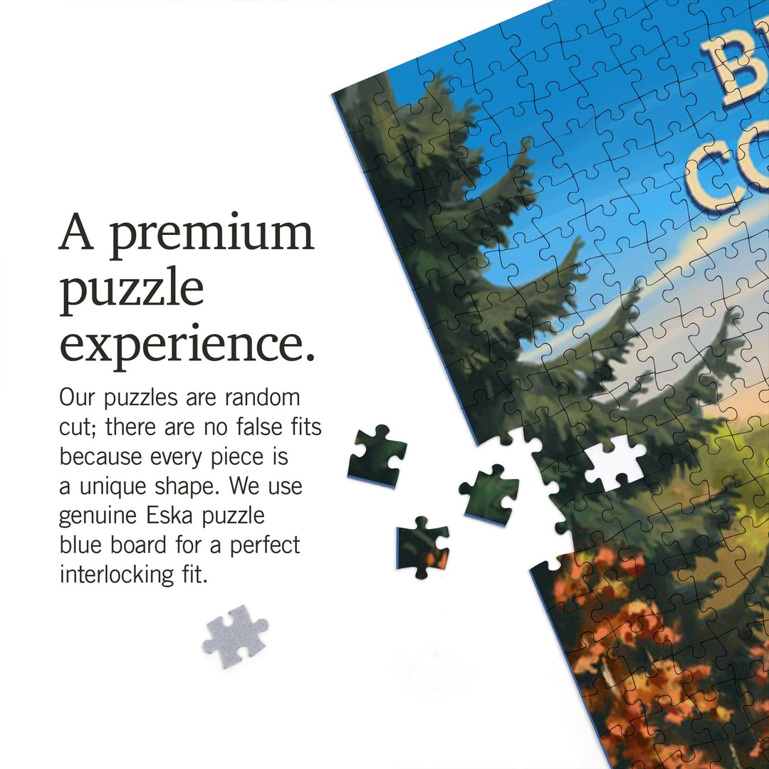 British Columbia, Oil Painting, Bear By Lake At Sunrise, Jigsaw Puzzle Puzzle Lantern Press 