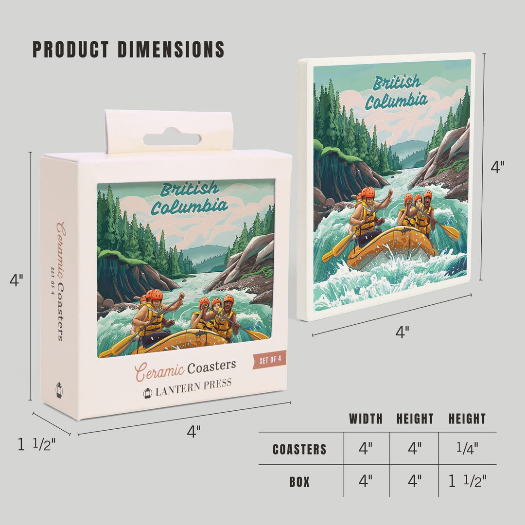 British Columbia, Seek Adventure, River Rafting, Evergreens, Coasters Coasters Lantern Press 