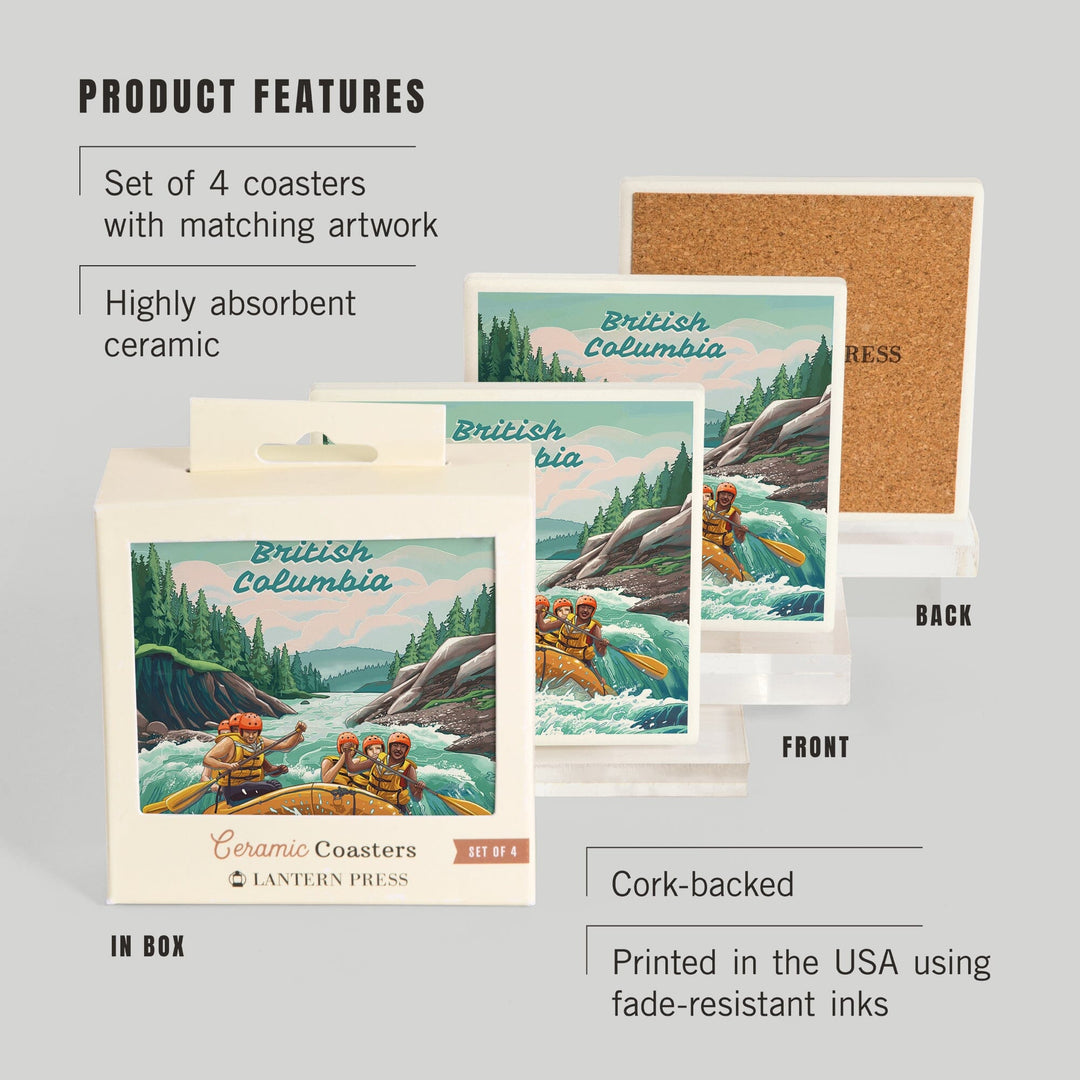British Columbia, Seek Adventure, River Rafting, Evergreens, Coasters Coasters Lantern Press 