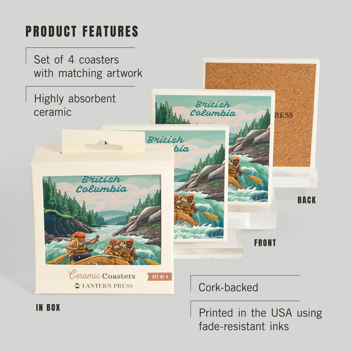 British Columbia, Seek Adventure, River Rafting, Evergreens, Coasters Coasters Lantern Press 