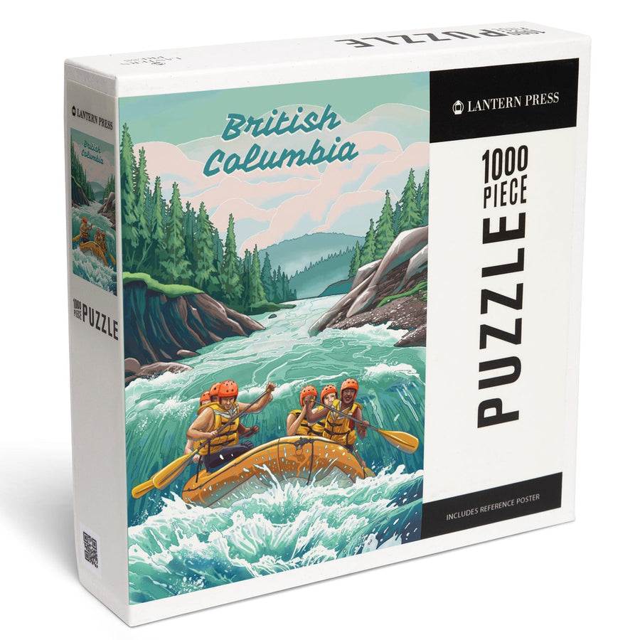 British Columbia, Seek Adventure, River Rafting, Evergreens, Jigsaw Puzzle Puzzle Lantern Press 