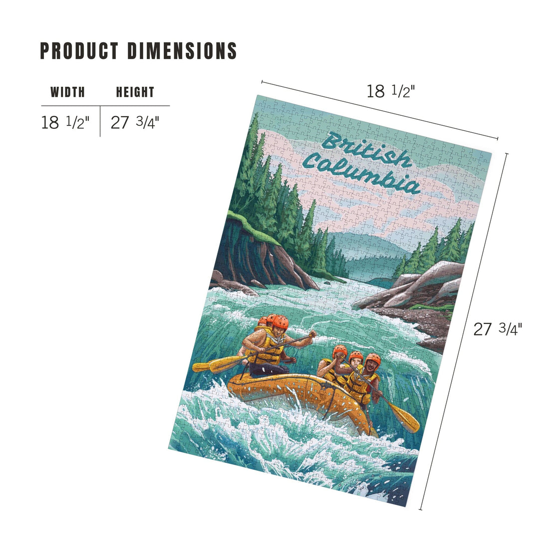 British Columbia, Seek Adventure, River Rafting, Evergreens, Jigsaw Puzzle Puzzle Lantern Press 